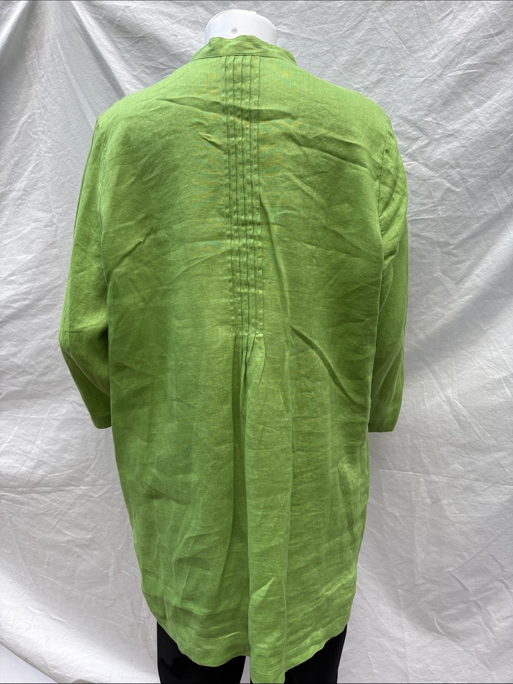 J. Jill Light Green Linen Pintuck Blouse - Picture 10 of 10